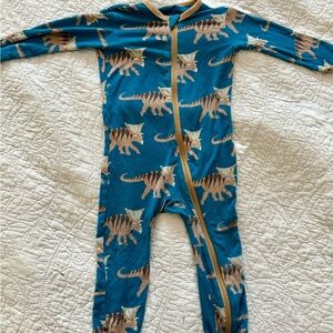 KicKeePants Super Soft One Piece (Dinosaur Print) - Blue